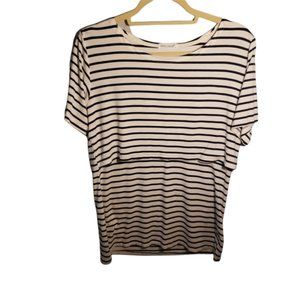 "SmallShow"  Women's size large dark navy blue and white stripes